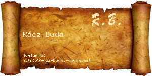 Rácz Buda névjegykártya